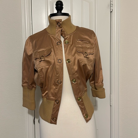 Gold/Brass Crop Jacket - Picture 1 of 10